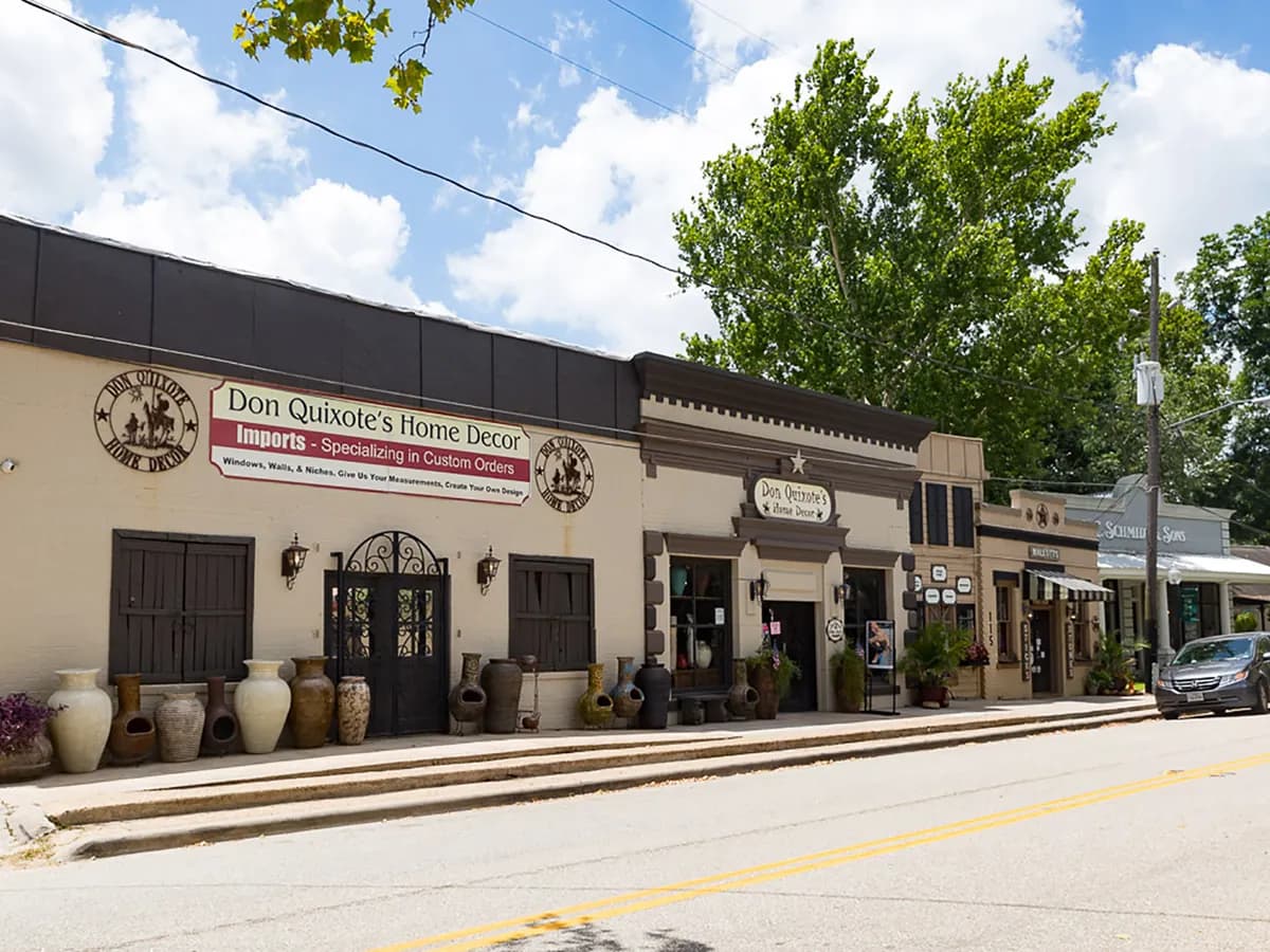 Old Town Spring storefronts and streetscape