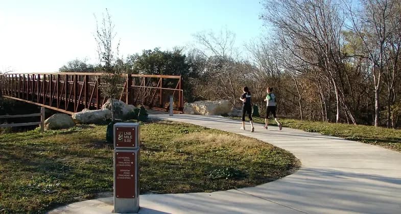 Leon Creek Greenway trail through Leon Valley