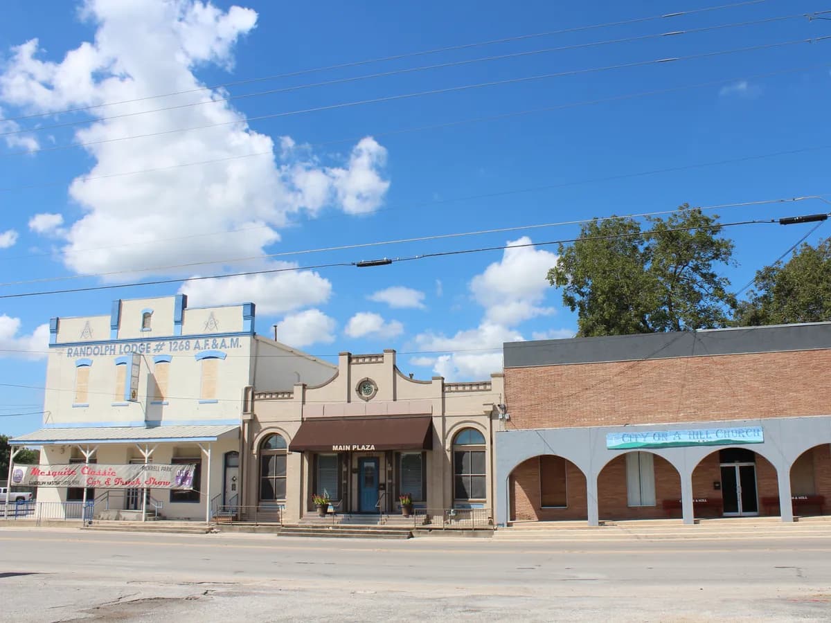 Historic buildings on main street, Schertz