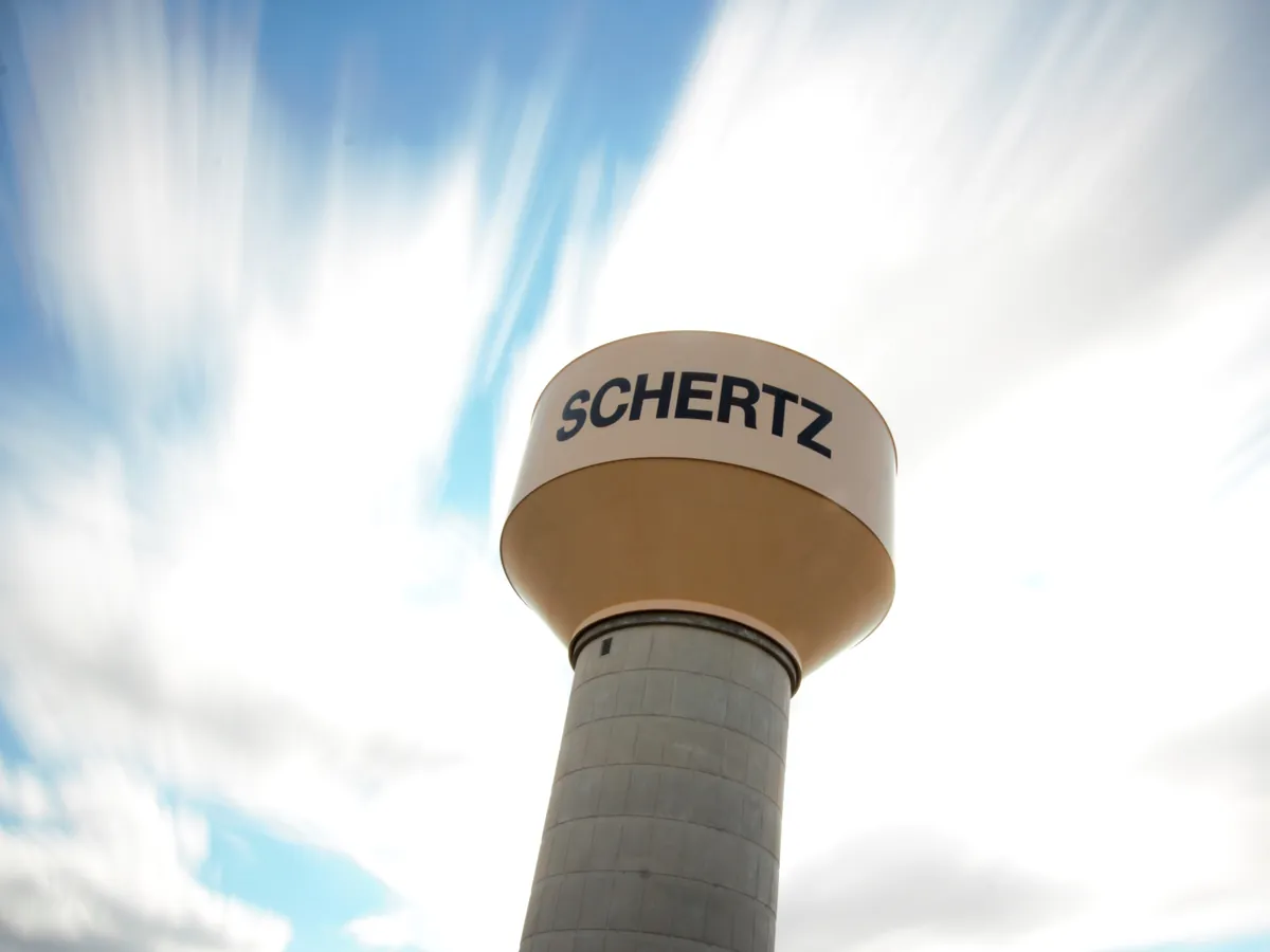The Schertz water tower